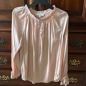 LOFT Light Pink Ruffle Blouse